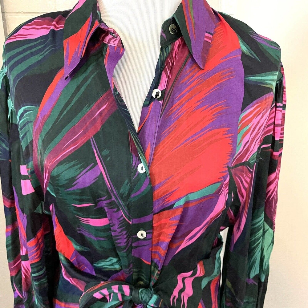 Farm Rio Midnight Leaves Lenzing Ecovero Viscose Midi Dress - Picture 5 of 11